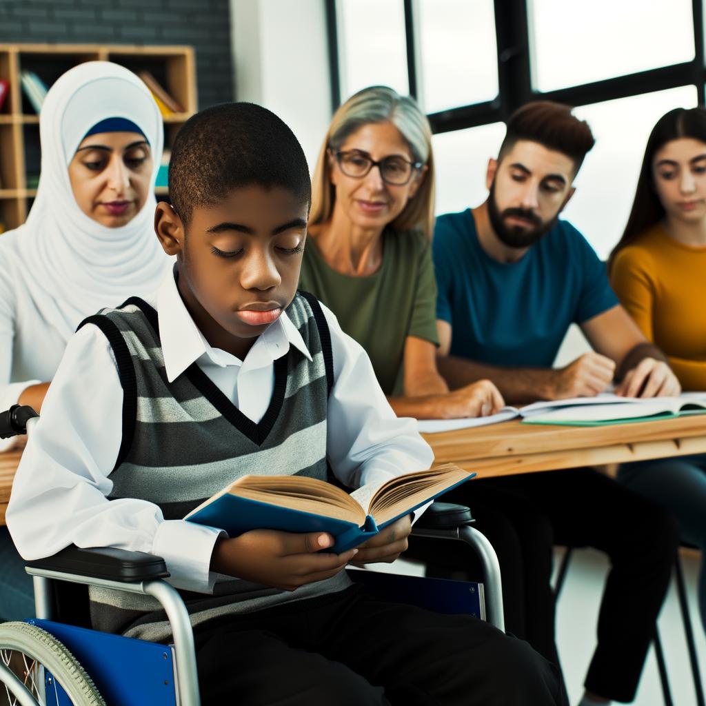 Black boy completing an assessment 